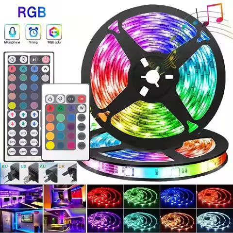 Led Strips Lights For Room Smart Wifi Led Strip Alexa 5050/3528 Rgb Led Tape 220V Neon Strips Music 