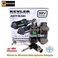 Kevler ADT-2.0C Wired to Wireless Microphone Adaptor UHF w/ Adaptor Direct to amplifier ADT2.0 adt2