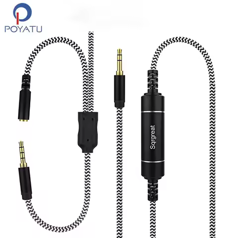 POYATU Chat Link Audio Adapter Cable With In-line Isolator For Elgato HD60 S+ HD60 Pro Capture Card 