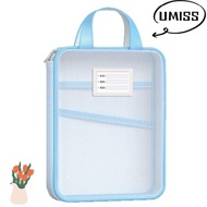 UMISTYDREAM9IQ0 Stationery Storage Bag, Mesh Zipper Closure Test Paper Bags,  A4 Size 3 Layers Pocke