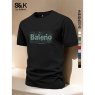 Baleno American-style heavy-weight pure cotton short-sleeve shirt for men, summer trendy loose-fitti