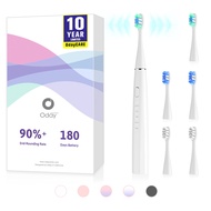 Oday N9000 Sonic Electric Toothbrush, 90% End-Rounding, 10 YR Warranty, 2,000 mAh Battery (180 Days)