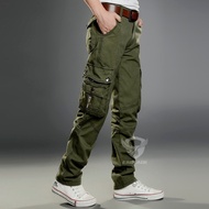 1P- [Ready Stock] 2187 cargo pants men 100% cotton multi pockets hiking pants tactical pants trainin