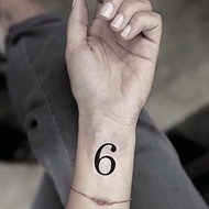 Number 6 Temporary Tattoo Sticker (Set of 4) - www.ohmytat.com