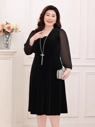 đầm trung niên 2 lớp bigsize sang trọng - G17-0424