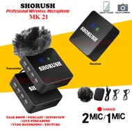 Shorush MK 21 Microphone Mic Clip On Wireless Kotak Professional Noise Reduction For HP Smartphone D