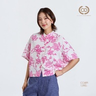 C&D Womans blouse Pink Flower stitch เสื้อผู้หญิง แขนสั้น สีชมพู CC6RPI