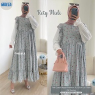 gamis midi dress motif rety giva nesy bilona geum ld 105-110 pj 125-140 by original moela berlabel