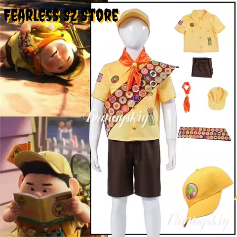 Russell Yellow Shirt Shorts And Hat Family Shirts Up Wilderness Explorer Costume UP Russell Wilderne