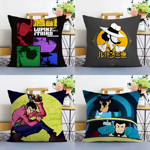 A-Arsene Lupin The Third Pillow Case Sofa Decorative Home Double-sided Printing Short Plush Cushion 