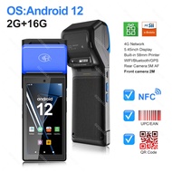 4g Android 11/12/13 Pos Terminal With 58mm Thermal Receipt Printer 2d Barcode Scanner Handheld Mobil