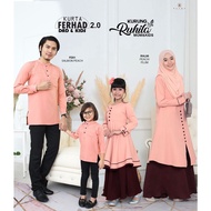 NEW YEAR SALE  FAMILY SET RAYA 2022 / KURUNG RUHILA, KURTA JAZLE & KURTA FERHAD SEDONDON / PEACH + P