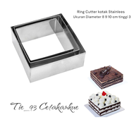 Ring roti kotak stainless / Cookie cookies cutter/ Ring cutter / loyang kue kotak umuran kec