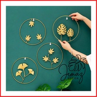 READY STOCK - Metal Golden Leaves Wall Frame Decorations/Frame Besi Daun Nordic