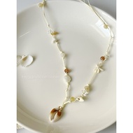 Starfish seashell charm necklace - Beach necklace - handmade necklace - HYGGE.•*