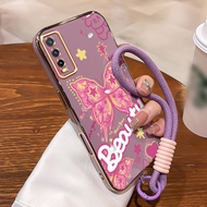 Casing hp For VIVO Y20 Y20s Y20i Y20t Y20G Y12s Y12a Y11s Y30G Y33t Y33s Case Butterfly pink Case St