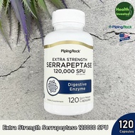 <Piping Rock> Extra Strength Serrapeptase 120000 SPU Digestive Enzyme 120 Quick Release Capsules เซอ