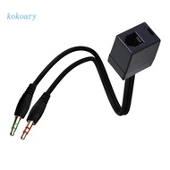 KOK Headset Adapter RJ9 Female to 3.5mm male Headset Phone Splitter Adapter Computer Headphone Converter Cable Accessory