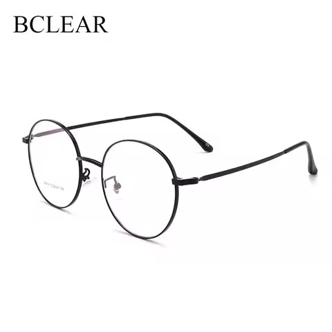 BCLEAR Vintage Round Glasses Clear Lens Fashion Gold Round Metal Frame Glasses Optical Men Women Pre