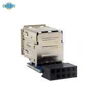 【GrLbY】9-Pin Motherboard To Dual USB 2.0 Connector Black Motherboard To 2 Ports USB 2.0 a Female Int