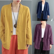 ผ้าพื้นเมือง เสื้อคลุมผ้าฝ้ายแขนยาว ผู้หญิง-ชาย เสื้อกันแดด อก 40-52 ไซส์ใหญ่ใส่สบาย  คุณภาพดี งานสว