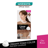 LIESE Blaune Creamy Foam Color Chic Brown (Easy Foam Format And Even Gray Hair Coverage With A Non Drip Foam Formula) 108ml