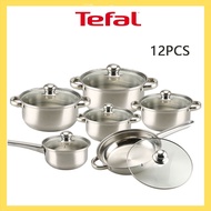 Tefal 12-piece stainless steel cookware set non-stick cookware set wok pot set Periuk Memasak锅具套装