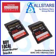 SanDisk Extreme PRO 256GB/512GB SDXC UHS-I Memory Card (Warranty Ltd Lifetime with local distributor