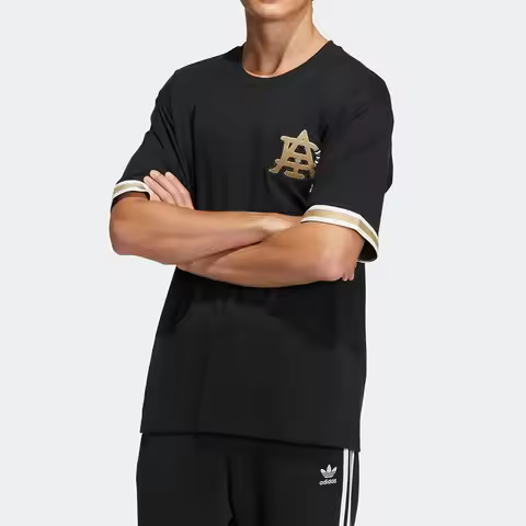 Adidas Originals Authentic Trefoil MC BADGE TEE Men's and Women's Breathable Short Sleeve HS2017