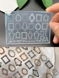 1入組矽膠模具3D邊框復古波西米亞風格指甲裝飾DIY適用於耳環,項鍊,指甲片,手機殼,和其他裝飾