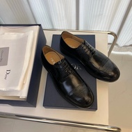 1: 1Dior Dior 2025 Counter New Style Dio Dior Men's Shoes Genuine Leather Lace-Up Business Formal Le