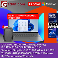 LENOVO YOGA SLIM 7 83HM001NMJ 15ILL9 LAPTOP (CU7-258V32GB1TB SSD15.3"WQXGA120HzARC GRAPHICSWIN11)FRE