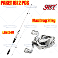 (beli 1 dapat 7) Joran Pancing 1 Set Reel Besi / pancing 1 set lengkap kuat /jorang pancing kuat 50k