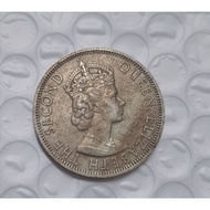 Old coin queen Elizabeth the second 50cents 1961