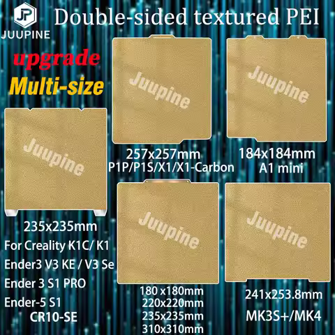 MK3S PEI Sheet 235X235 180/220/235/300/310/350 Upgrade Removal Textured PEI Magnetic Build Plate End