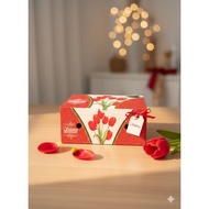 Plain brown flower Snack box 12x16 Cm