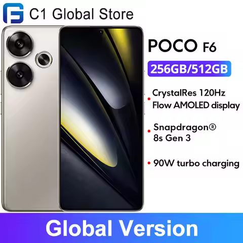 POCO F6 5G Global Version Cellphone 90W turbo charging 120Hz Flow AMOLED display 50MP camera system 