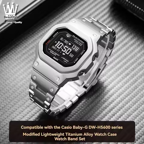 DW-H5600 Titanium Alloy Case Watch Chain For Casio Small Square Watch 3516 DW-H5600MB Modified Titan