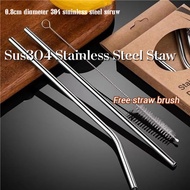 304 Stainless Steel Straw Free Straw Brush 304 Stainless Steel Car Cup Straw Ice Master Cup Straw Re