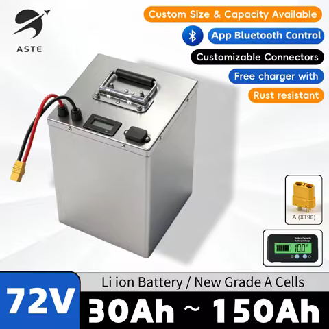 72V Battery Lithium 30Ah 40Ah 50Ah 60Ah 80Ah 100Ah 120Ah 150Ah Li-ion For 1000W 2000W 3000W 5000W 70