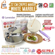 NEW SUPRA Crepes pan 22cm white marble pastel Lavender non-stick kitchen pan/ risol skin maker pan /