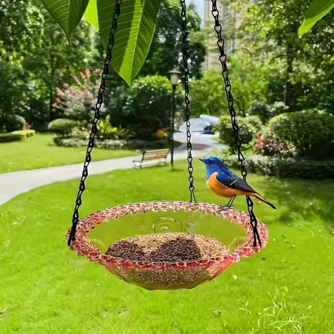 Bird Feeder Outdoor Hanging Bird Feeder Pendant Decoration Bird Bathtub Garden Courtyard Decoration 