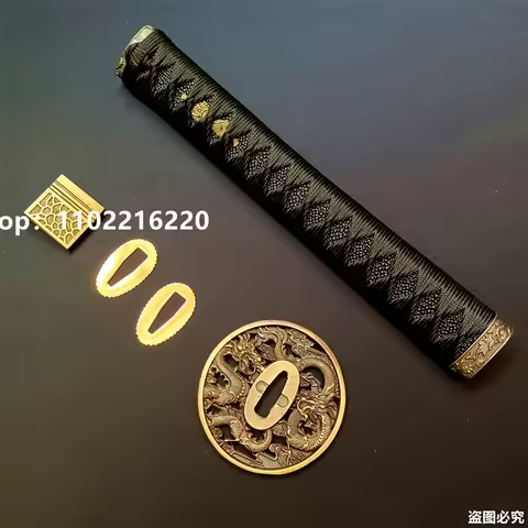 A Set Exquisite Handle Tsuka Hlit Alloy Parts Handguard Tsuba Guard For Japanese Japan Real Katana S