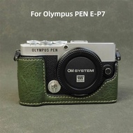 For Olympus Pen EP-7 Camera Bag Retro Storage Travel Cases EP7 Protective PU Cover Base Half Shell A