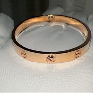 正品卡地亞Cartier Love 手鐲bracelet寛版無鑽 玫瑰金色  size:15-21全套證書