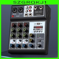 [szgrqkj1] 4 Channel Audio Mixer Sound Board System Compact Portable Reverb Delay Effect Stereo DJ Mixer for Performance Stage
