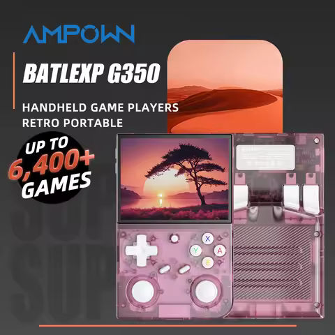 AMPOWN G350 Portable Game Console 3.5 Inch IPS Handheld Game Players Retro Video Game Consolas 3200m