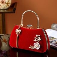GFS store New vintage tassel pendant set with diamonds flannel bag handheld banquet bag dress bag ch