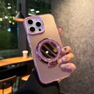 For Tecno Camon 30S / Camon 30 4G 5G Camon 20 Pro Case Shiny Circle Mirror Stand Bracket Case Techno