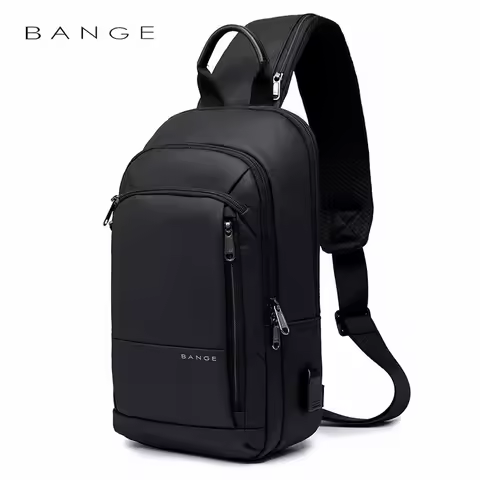 BANGE Multi-function Crossbody Bag Men USB Charging Port Messengers Pack Waterproof Shoulder Bags Bu